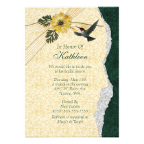 Yellow & Teal Hummingbird Bridal Shower invitations