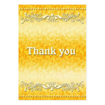 yellow textured white swirls thank you card business cards