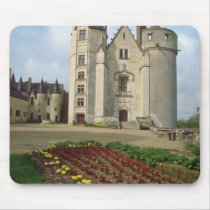 yellow The Chateau at the town of Montreuil-Bellay mousepads