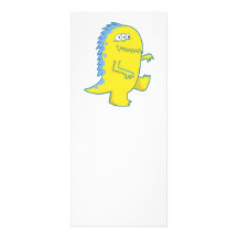 yellow three eyed dino monster custom rack cards