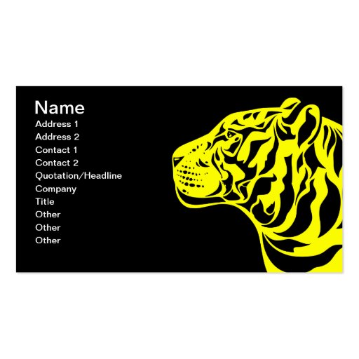Yellow Tiger Business Card
