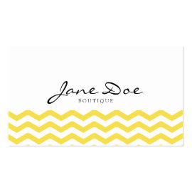 Yellow Tight Chevron Pattern Business Cards