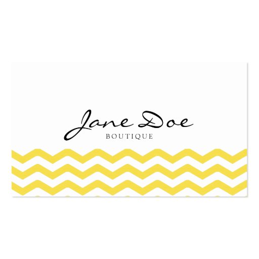 Yellow Tight Chevron Pattern Business Cards (front side)