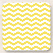 Yellow Tight Chevron Pattern Coasters