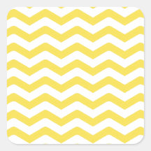 Yellow Tight Chevron Pattern Square Stickers