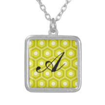 Yellow Tiled Hex Square Necklace