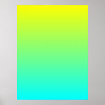 Yellow to Aqua Gradient Posters