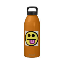 Yellow Tongue Out Smiley Face Drinking Bottle