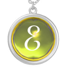 Yellow Topaz Gem  Monogram Necklaces