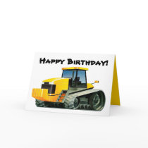 Yellow Tractor Greeting Card