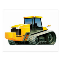 Yellow Tractor Post Card