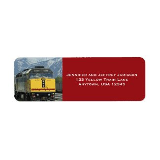 Yellow Train Birthday Return Address Labels