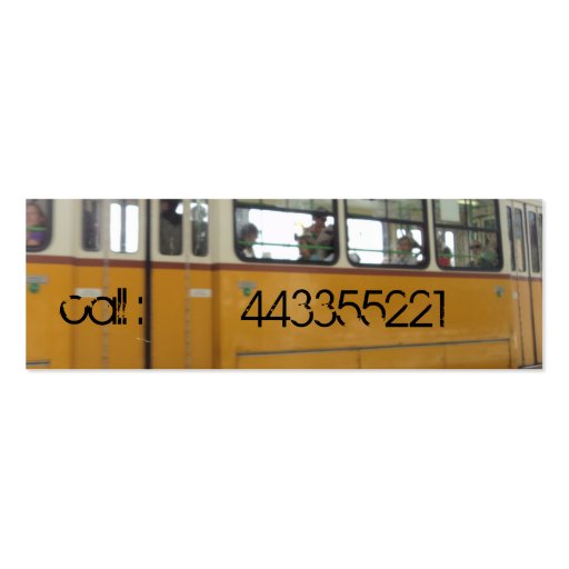 yellow tramcar business card template (back side)