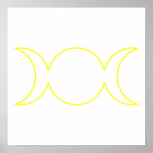 Yellow Triple Goddess Outline Posters