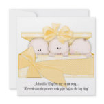 Yellow Triplet Baby Shower Invitation Announcement