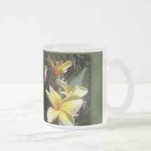 Yellow tropical plumeria flower coffee mug