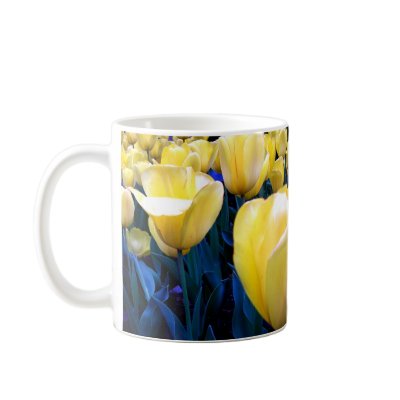 yellow tulip field coffee mug by beautyexposed