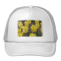 Yellow Tulip Flowers Baseball Cap Trucker Hats