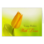 Yellow tulip, To my Mother with Love Greeting Card