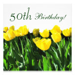 Yellow Tulips 50th Birthday Party Invitation