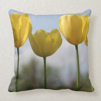 Yellow Tulips American MoJo Throw Pillow