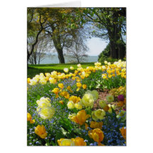 Yellow Tulips & Forget-me-nots Note Card