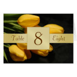 Yellow Tulips & Gold Table Number Folded Card