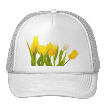 Yellow tulips mesh hats