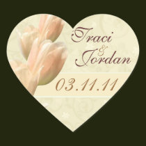 yellow tulips save the date stickers