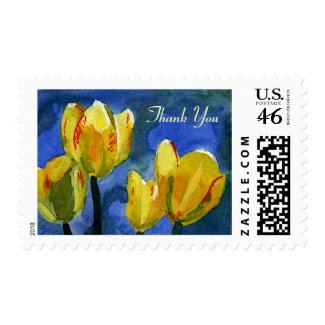 Yellow Tulips Thank You Postage stamp