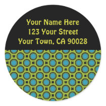 Yellow Turqyouise Circles Address Labels stickers by DonnaGraysonAbstract Yellow Turqyouise Circles Address Labels stickers