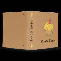 Yellow Two Tone Cupcake Recipe Binder binders