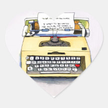 Yellow Typewriter Stickers