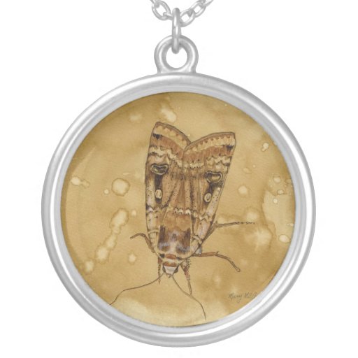 Yellow Underwing Moth Personalized Necklace