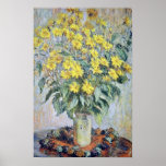 yellow Vase of Chrysanthemums, Claude Monet flower Print