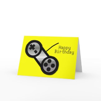 Yellow Vidoe Gaming Birthday Card