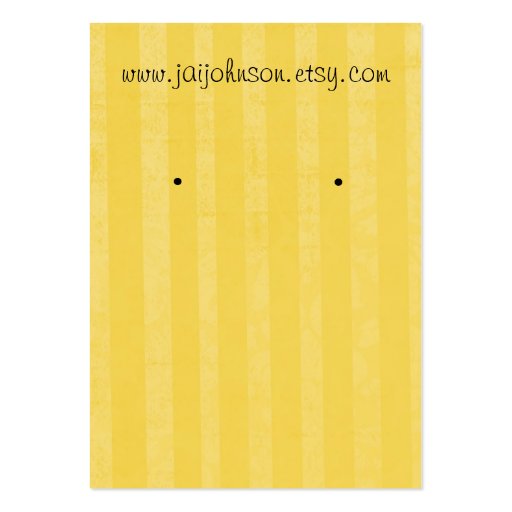 Yellow Vintage Background Earring Cards Business Cards (front side)