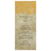Yellow Vintage Country Wedding Menu Custom Invites