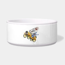 Yellow Vintage Monster Car Pet Food Bowl
