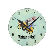 Yellow Vintage Monster Car Wall Clocks