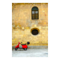 Yellow wall, Red scooter Print by exquisitephoto Yellow wall, Red scooter Print