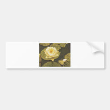 Yellow Water Lily Drawing Bumper Sticker