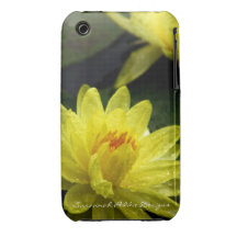 Yellow Water Lily iPhone case with morning dew iPhone 3 Covers