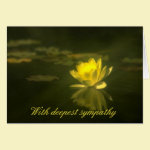 Yellow Waterlily Condolence Card
