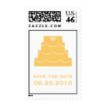 Yellow wedding cake save the date wedding postage