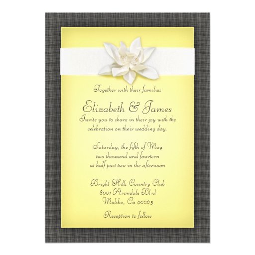 Yellow Wedding Invitations (front side)