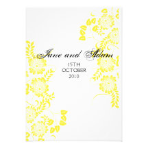 yellow wedding personalized announcements