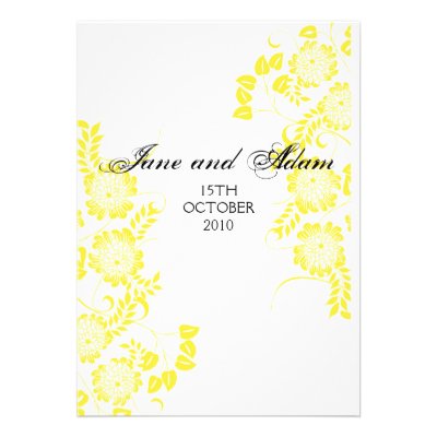 yellow wedding personalized announcements