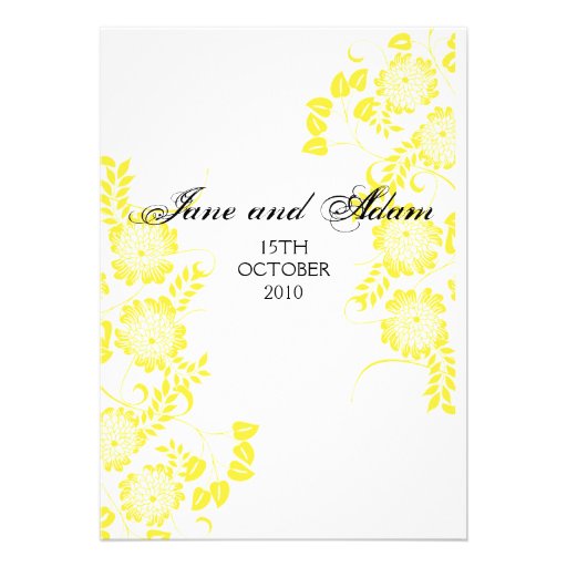yellow wedding personalized announcements