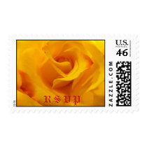 Yellow Wedding Rose RSVP postage by SweetRascal Yellow Wedding Rose RSVP postage